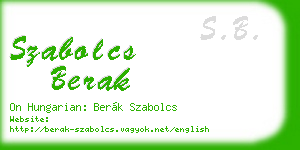 szabolcs berak business card